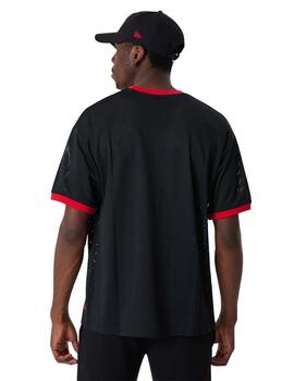 camiseta new era bulls mesh team logo negro de hombre.