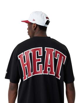 camiseta new era miami heat nba oversized negro de hombre.