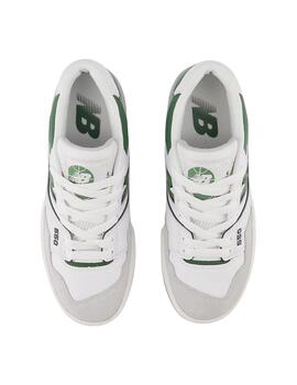 Zapatillas new balance gsb550sd blanco verde de niño.