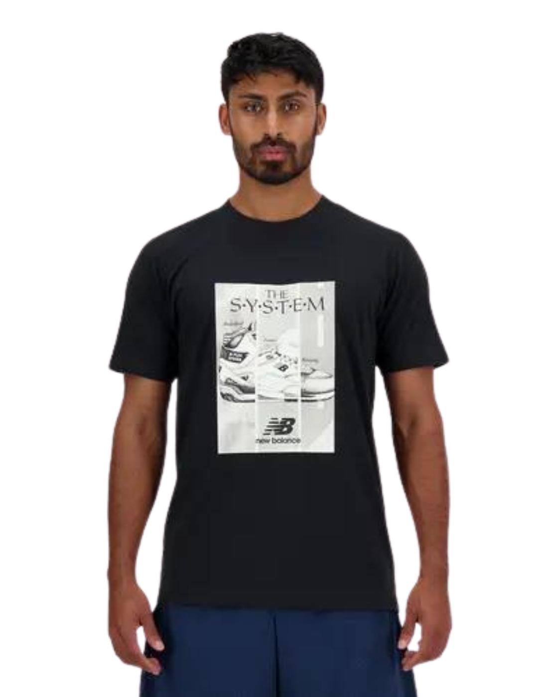 camiseta New Balance ess poster negro de hombre.