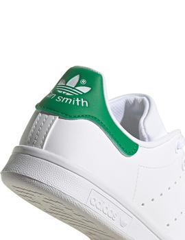 Zapatillas stan smith j blanco verde de niño.