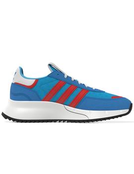 Zapatillas adidas retropy f2 j azul rojo de niño.