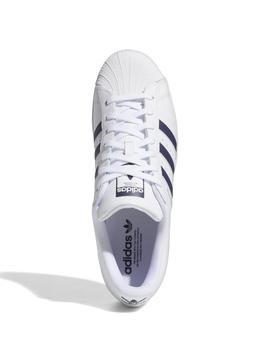 Zapatillas adidas superstar blanco marino de hombre.