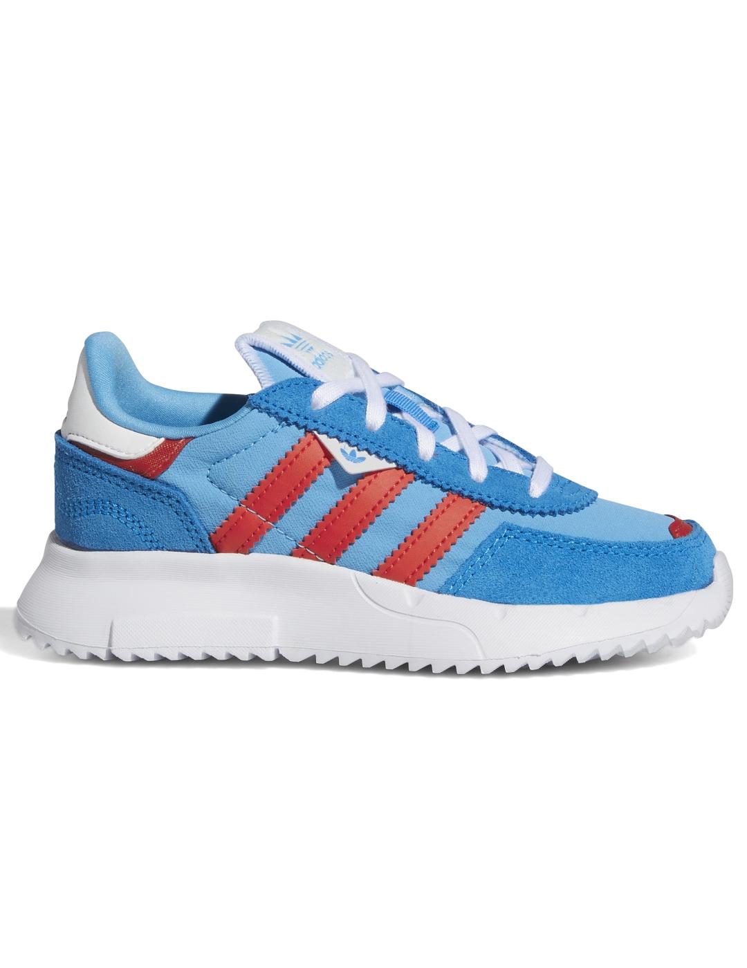 Zapatillas adidas retropy f2 c azul rojo de niño.