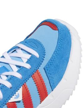 Zapatillas adidas retropy f2 c azul rojo de niño.