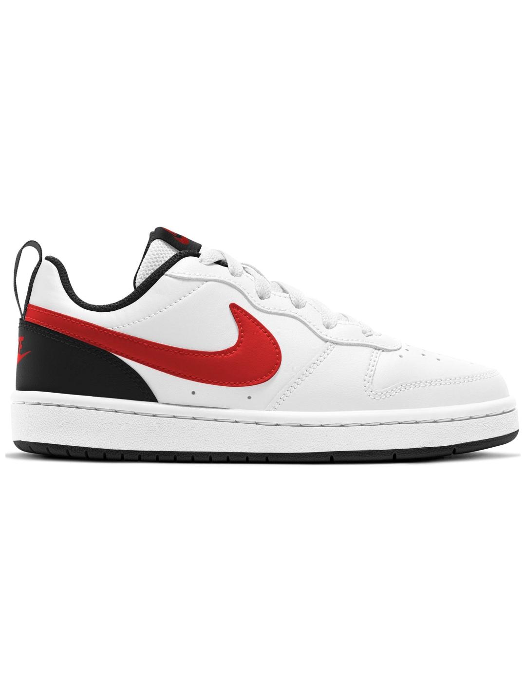 dolor de muelas Leyenda Consulado Zapatillas nike court borough low blanco rojo de niño.