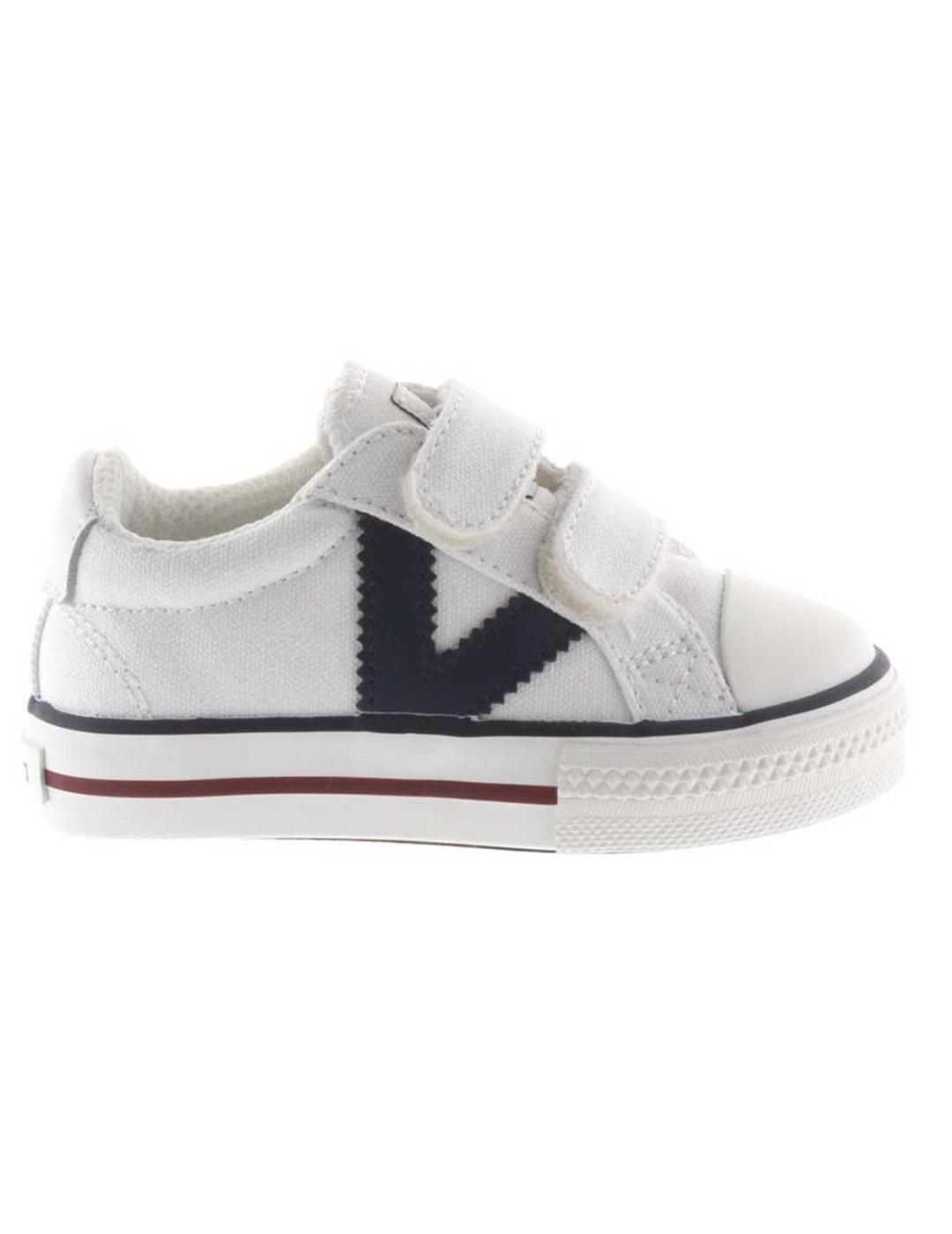 maíz Tiza Millas zapatillas victoria de lona blanco de niño.