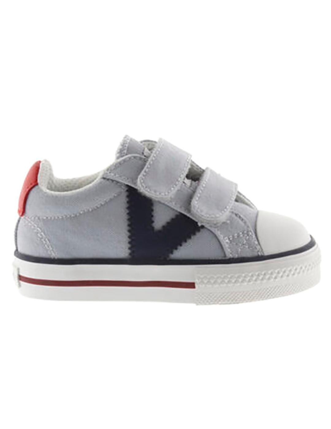 zapatillas victoria de lona gris de niño.