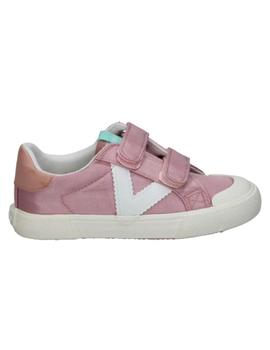 zapatillas victoria de lona rosa de niña.