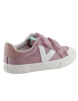 zapatillas victoria de lona rosa de niña.