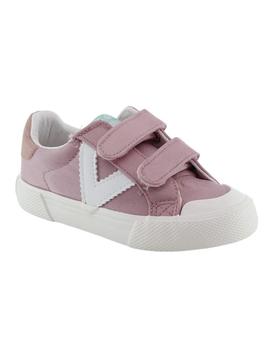 zapatillas victoria de lona rosa de niña.