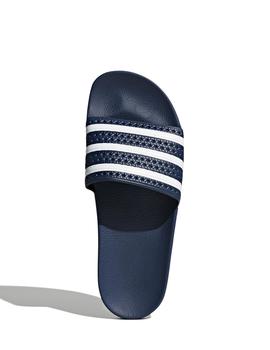 chanclas adidas adilette marino blanco unisex.