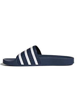 chanclas adidas adilette marino blanco unisex.