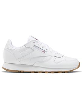 Zapatillas reebok classic leather j blanco caramelo de niño.