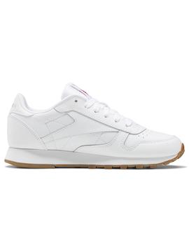 Zapatillas reebok classic leather j blanco caramelo de niño.