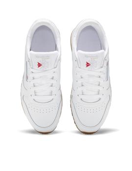 Zapatillas reebok classic leather j blanco caramelo de niño.