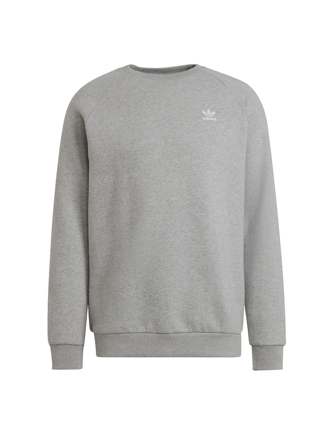 sudadera adidas essential crew gris de hombre.