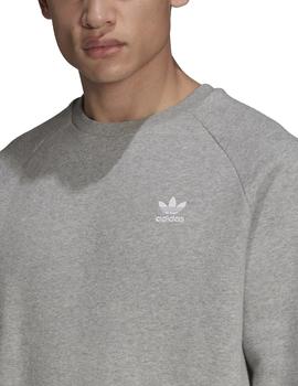 sudadera adidas essential crew gris de hombre.