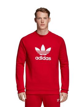 Sudadera de Hombre Adidas TREFOIL CREW ROJO