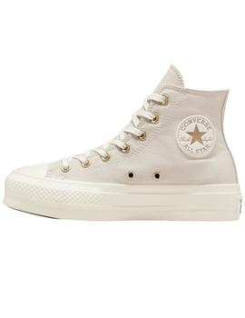 Zapatillas chuck taylor All Star lift platform hi beige.