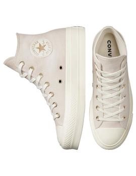 Zapatillas chuck taylor All Star lift platform hi beige.