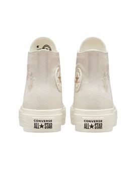 Zapatillas chuck taylor All Star lift platform hi beige.