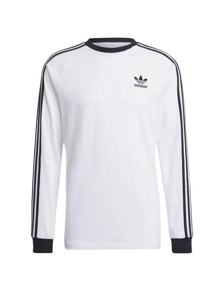 Cerdo Ingenieria resultado camiseta adidas 3-stripes manga larga blanco de hombre.