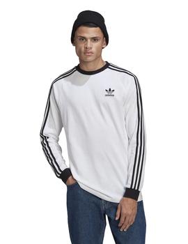 camiseta adidas 3-stripes manga larga blanco de hombre.