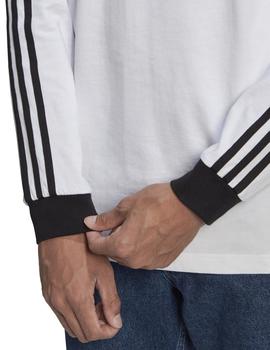 camiseta adidas 3-stripes manga larga blanco de hombre.