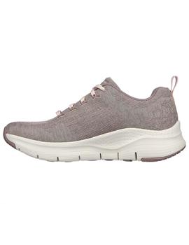 Zapatillas skechers arch fit comfy wave marrón de mujer.