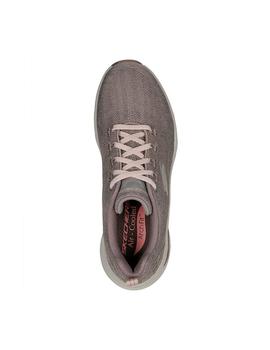 Zapatillas skechers arch fit comfy wave marrón de mujer.