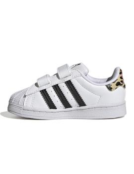 Zapatillas adidas superstar cf blanco de bebé.