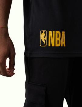 Camiseta new era L.A. Lakers oversized negro de hombre.