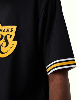 Camiseta new era L.A. Lakers oversized negro de hombre.