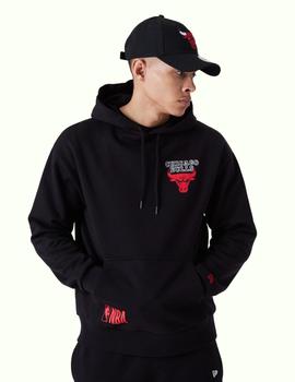 Sudadera new era nba C. Bulls oversized negro de hombre.