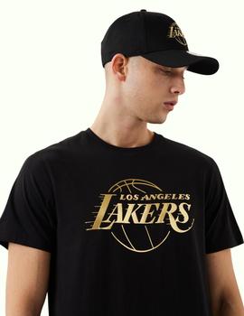 camiseta new era L.A.Lakers negro dorado de hombre.