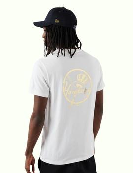 camiseta neyyan MLB logo blanco dorado de hombre.