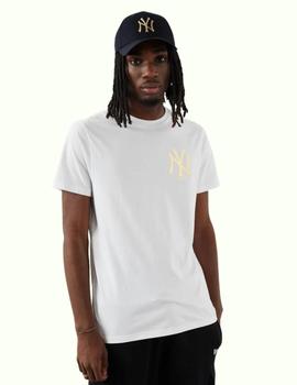 camiseta neyyan MLB logo blanco dorado de hombre.