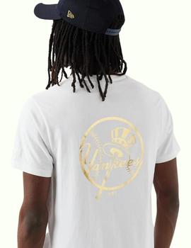 camiseta neyyan MLB logo blanco dorado de hombre.