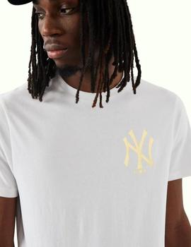 camiseta neyyan MLB logo blanco dorado de hombre.