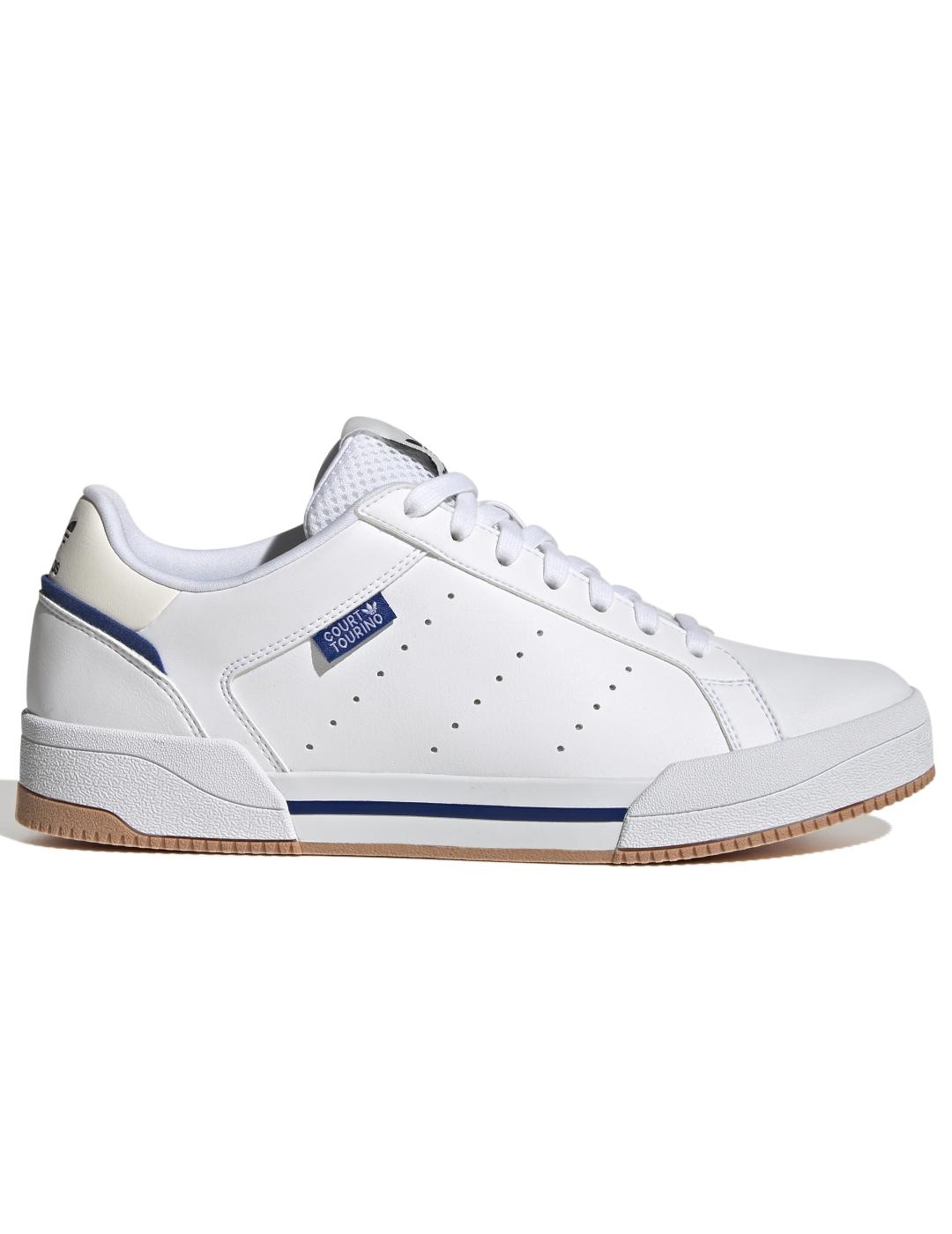 sobresalir Tradicion Multitud Zapatillas adidas court tourino blanco azul de hombre.