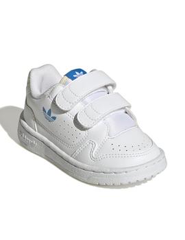 Zapatillas adidas ny 90 cf i blanco azul de bebé.