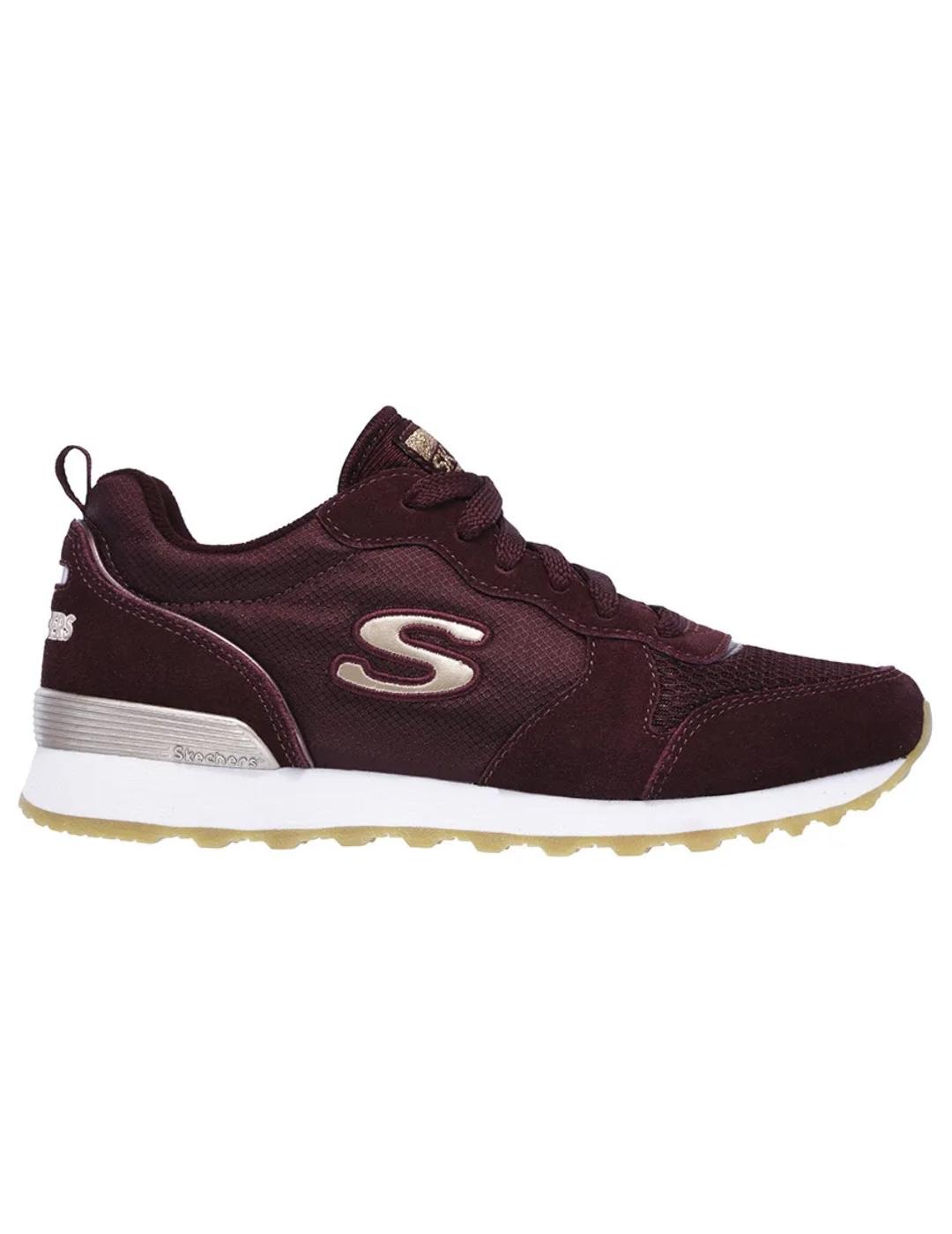 Zapatillas skechers 85 goldn granate de mujer.