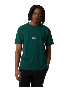 camiseta New Balance ess graphic logo verde de hombre.