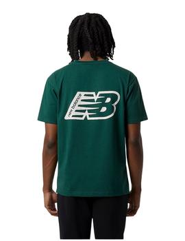 camiseta New Balance ess graphic logo verde de hombre.