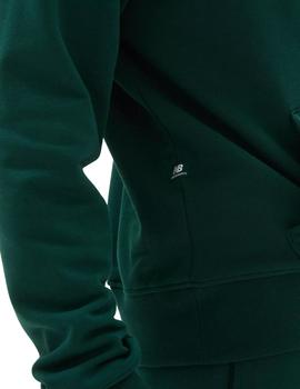 sudadera New Balance essential fleece logo verde de hombre.