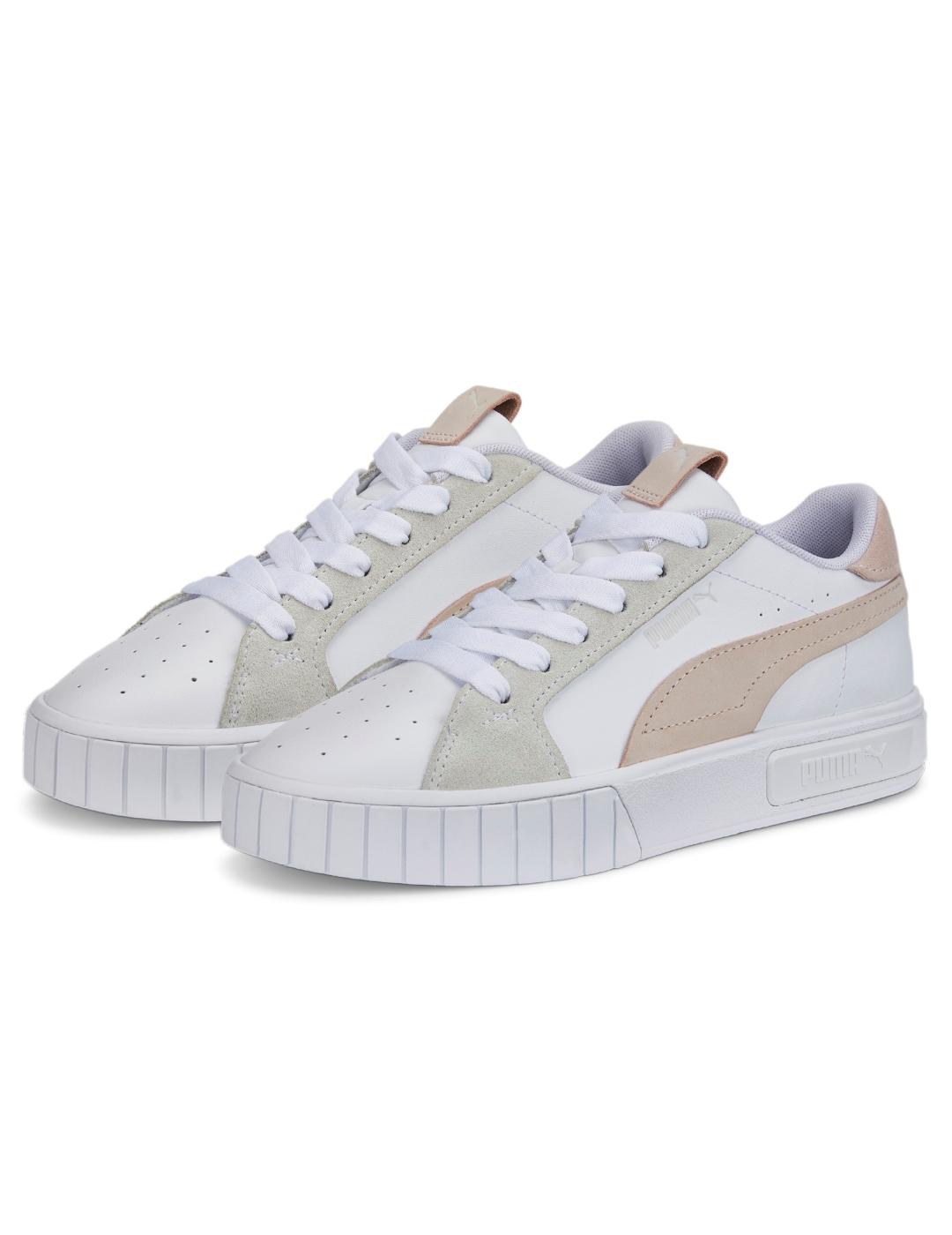 Zapatillas puma cali star raw blanco rosa de mujer.