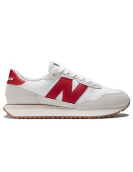 Zapatillas new balance ms237rg blanco rojo unisex.