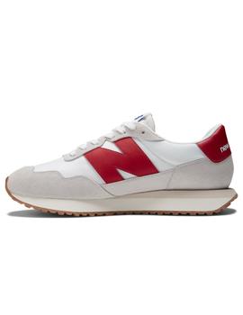 Zapatillas new balance ms237rg blanco rojo unisex.