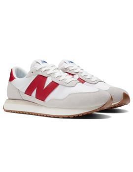 Zapatillas new balance ms237rg blanco rojo unisex.